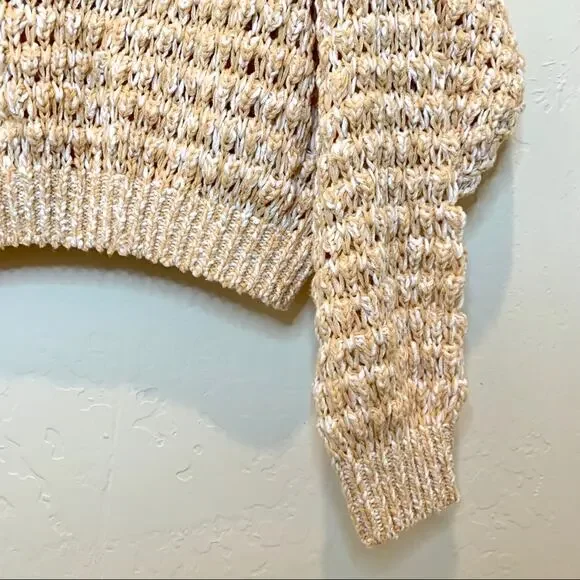 Free People muted yellow loose knit sweater size medium - Picture 6 of 11